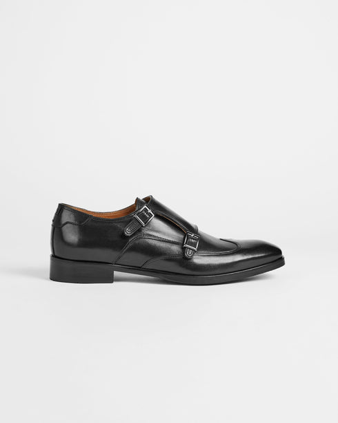 Men's leather black shoes